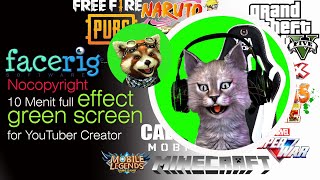 🔥 Free Facerig KUCING putih   KURSI GAMING Acc Headset Nocopyright Green screen Multi usaha