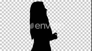Silhouette Lovely woman walking and talking on the phone | Motion Graphics - Envato elements