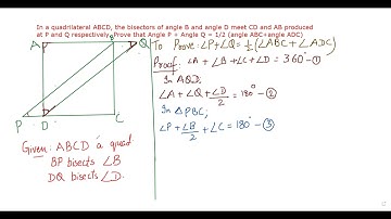 QUADRILATERALS CLASS 9| To Prove : Angle P + Angle Q = 1/2(Angle ABC + Angle ADC)
