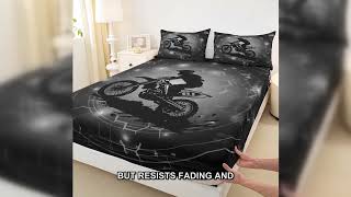 King Size Dirt Bike Motorcycle Bed Sheet Set Review - Microfiber Deep Pocket