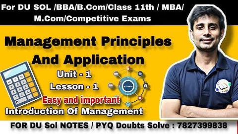 Principles Of Management |Fundamental Of Management. Du Sol Sem-1 B.COM (P/H)#du#ba_programme sol🔥✅