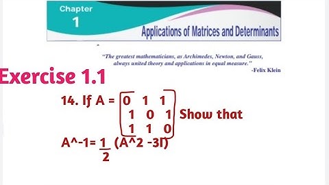 Class 12 Chapter 1 Applications of Matrices and Determinants Exercise 1.1 14 th Sum