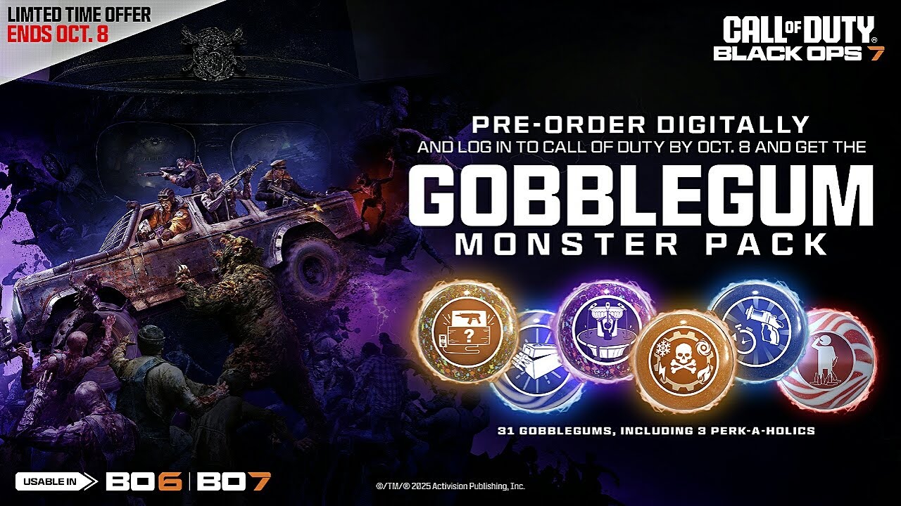 Как получить бесплатный новый набор монстров Gobblegum в Black Ops 6 (награды за предзаказ BO7)