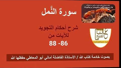سورة النمل : شرح أحكام التجويد للآيات من 86 إلى 88
