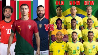 Salah Ronaldo Benzema 🆚 Brazil Old Now New Legends (Pele, Ronaldinho, Neymar, Vinicius, Rodrygo)💪⚽🔥