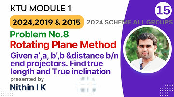 Problem No 8 | Concept of Rotating Plane Method | KTU Engineering Graphics 2024,2019 & 2015 Scheme
