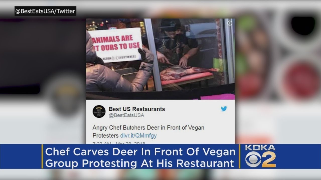 Vegans Protest Restaurant, So Chef Carves Deer In Front Of Them