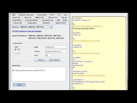 SIM7080/SIM7070 TCP Testing with AT Command Tester