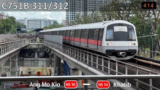 [24 Years of service][SMRT] KNS C751B 311/312 ~ NS16 Ang Mo Kio → NS14 Khatib