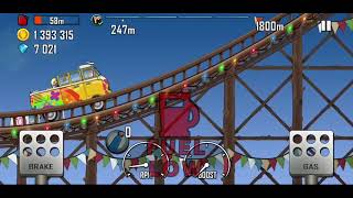 mini bus drive on doller coaster stage || hill climb racing  screenshot 4