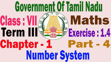 7th Maths Term 3 Chapter 1 Number System Exercise 1.4 Part 4 | TN & Matric New Syllabus |All Pass TV