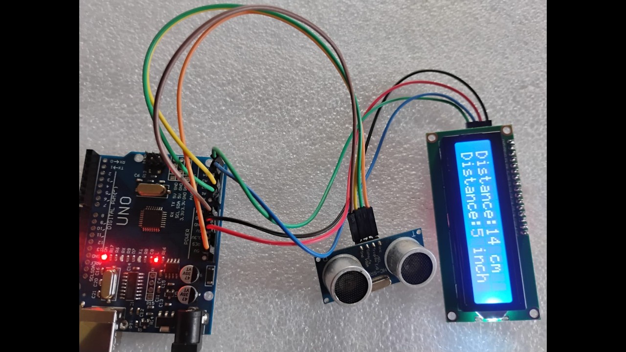 Distance Measurement using Ultrasonic Sensor with LCD Display. - YouTube