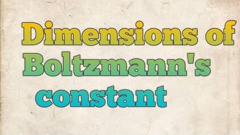 Dimensions of Boltzmann