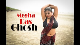 MEGHA DAS GHOSH DAZZLES IN CHIFFON SAREE ON THE BEACH VIDEO | SAREE ON THE BEACH | SAREE FASHION