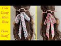 Super Easy🌹🌹🌹 DIY One Piece Fabric Hair Stick Making With Long Hair Bow HAIR SCARF | Hair Chopstick