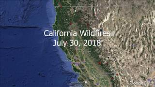 A google earth tour of some the fires burning in northern california
on july 30, 2018. carr fire mendocino complex - river and ranch
whaleback ...