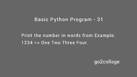 EP 31 | Language Python | Basic Program I go2collage