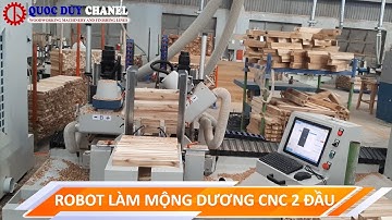 SM 200-4 CNC ROBOT làm mộng dương 2 đầu cnc - Máy làm mộng cnc đầu phay kép