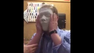 Art Student Gets Face Stuck In Plaster Mask