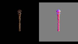 Ancient Wizard's Staff with Glowing Crystal Orb screenshot 3