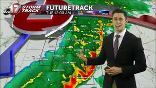 Tracking strong to severe overnight storms Monday night into Tuesday