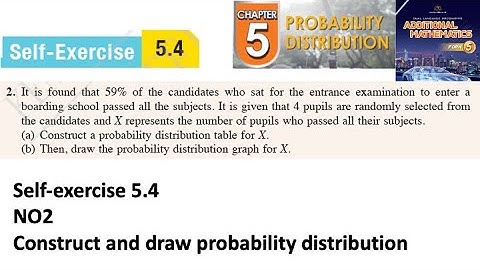 Probability distribution self-exercise 5.4 Q2 latihan kendiri 5.4 form 5 add maths kssm textbook