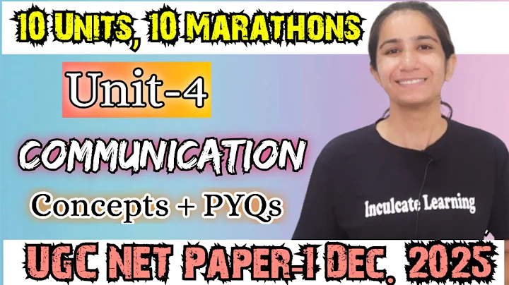 Communication Updated Marathon | UGC NET Paper-1 Unit-4 | Concept + PYQs #ugcnet #ugcnetpaper1