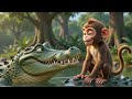 बंदर और मगरमच्छ | The Monkey and the Crocodile | Hindi Moral Story | Animated Story for Kids