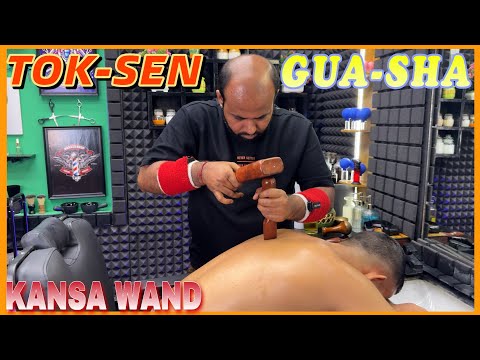 Reiki Master TOK-SEN Back massage | GUA-SHA and KANSA WAND Shoulder massage💈ASMR