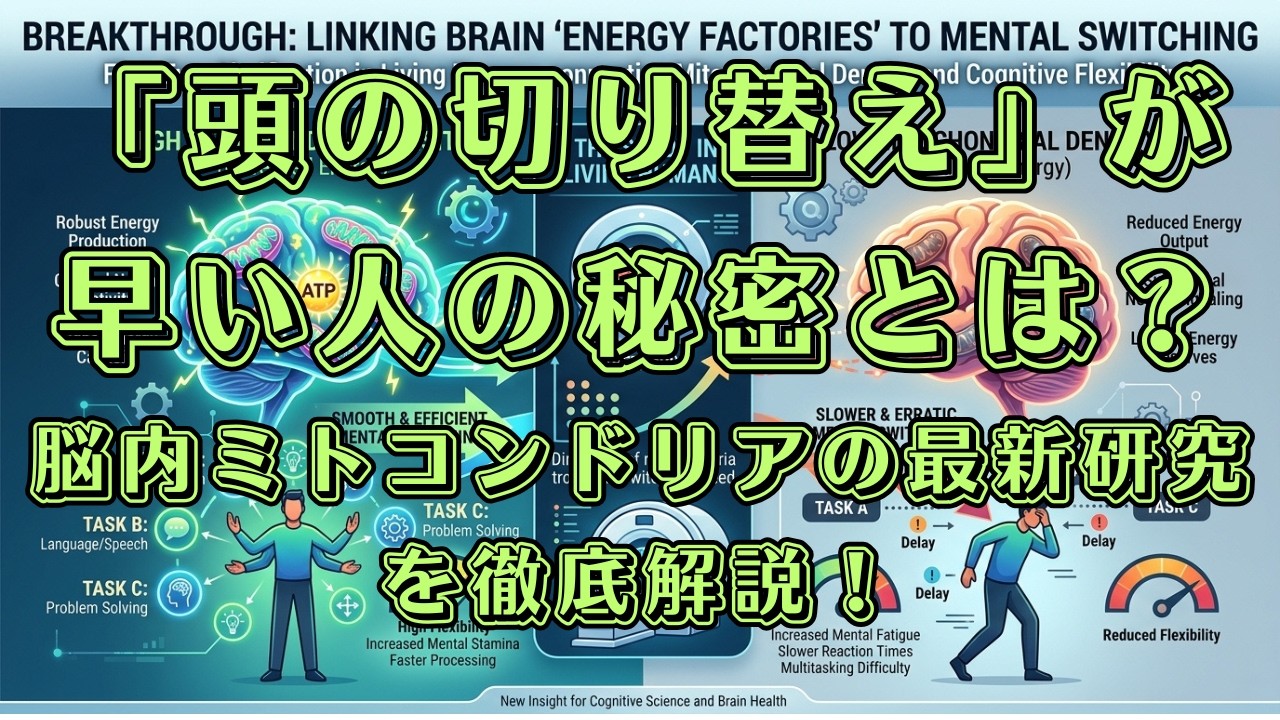脳の「エネルギー工場」が思考を決める？ミトコンドリアと頭の回転の意外な関係【神経研究　脳研究　ミトコンドリア複合体　PET　BOLD反応　認知機能　酸素需要　シナプス密度】
