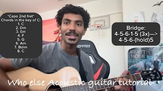 Who Else by Abbie Gamboa and Gateway worship (Acoustic Guitar Tutorial)
