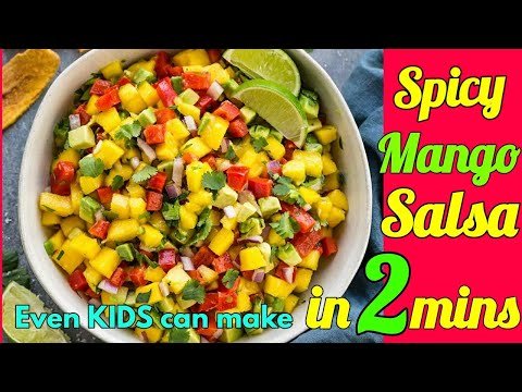 How to make Fresh Mango Salsa (Salad)|Quick & Easy|Sweet, Spicy & Tangy Dip Recipe Video