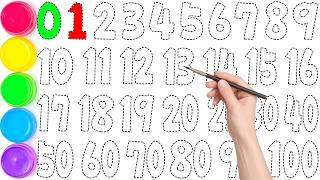 1234567890, How to Draw and Paint Number 1 to 100 for kids | Fun ✏️ Learn Numbers 0 to 100, Ks Art