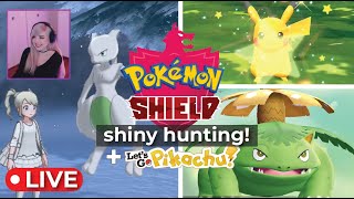 double shiny hunting in pokémon shield + let's go pikachu