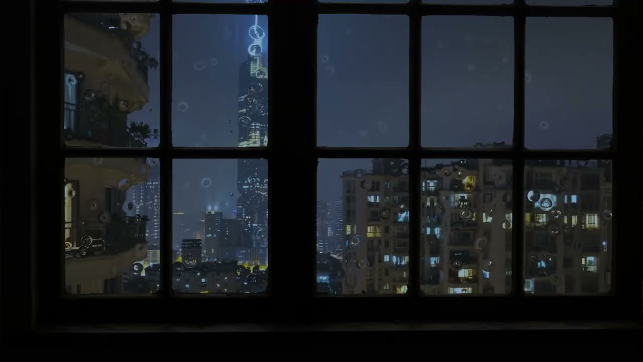 Your room is just a tiny speck of light in the city tonight