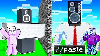 I CHEATED with //PASTE in a SKIBIDI SPEAKERMAN Build Challenge!