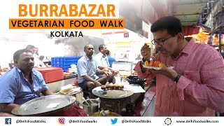 BURRABAZAR Vegetarian FOOD Walk in KOLKATA I KACHORI (Matar, Pyaaz & Kadi) + MALAI Roll + Hot MILK screenshot 4