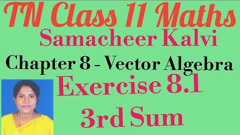 TN 11th Std Maths -Samacheer Kalvi -Chapter 8-Vector Algebra -Exercise 8.1- Question no.3