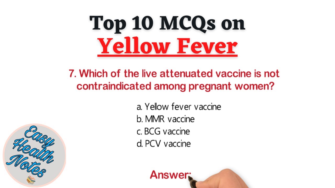 Top 10 Important Multiple Choice Questions (MCQs) on Yellow fever for Health exams