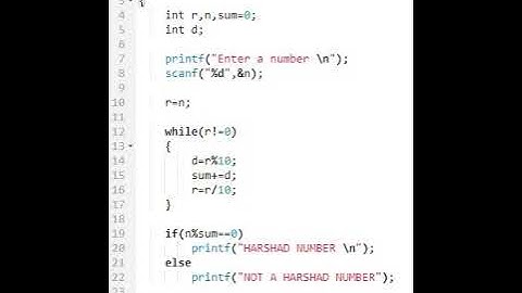 check for a number Harshad Or Niven Number or NOT