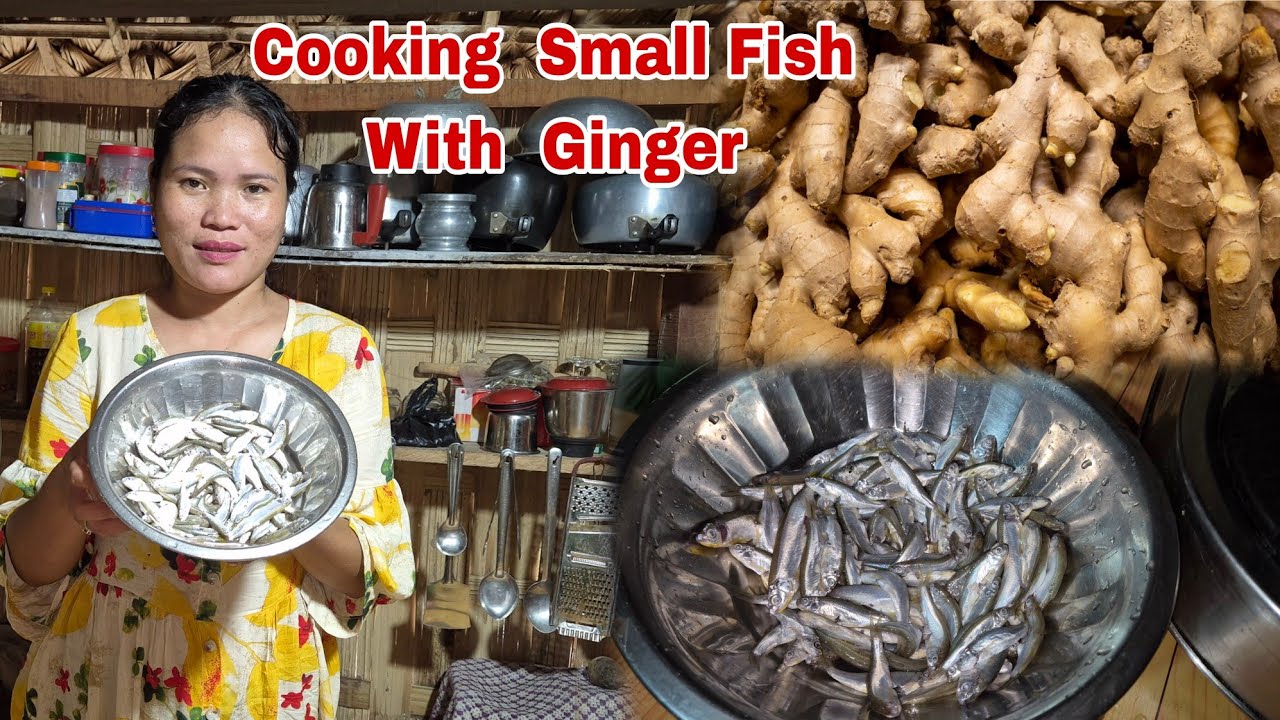 Small Fish  Recipe With lots of Ginger 🫚// Cooking Taro Roots with  Baby Elephant Apple//#foodVlogs 
