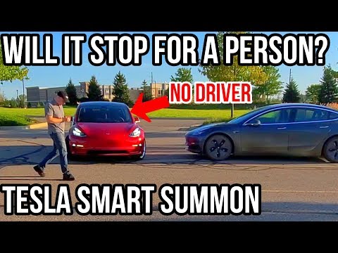 Will Tesla Smart Summon Stop for a Person? | Enhanced Summon Demo | Version 10 |