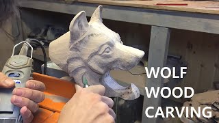 Making A Wolf Wood Carving From The Design to The Finished Product