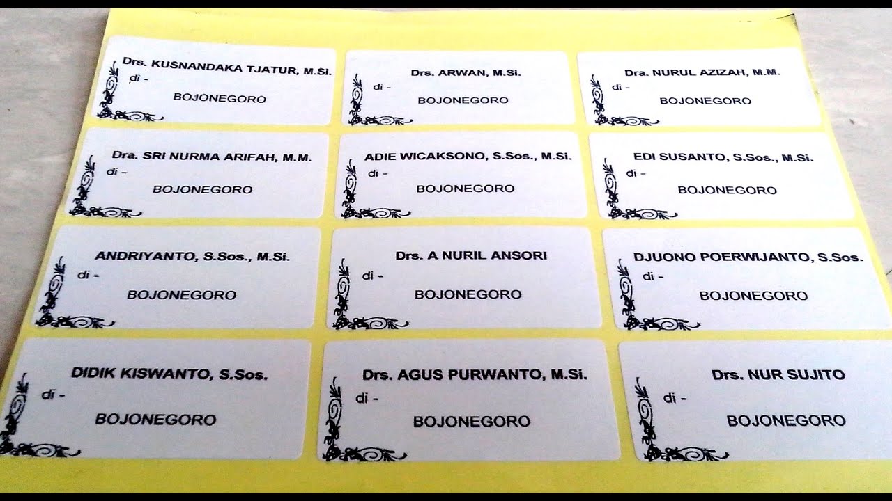 Cara Praktis Membuat Label Undangan 12 Nama - Label No 103 Cara Praktis Membuat Label Undangan 12 Nama - Label No 103