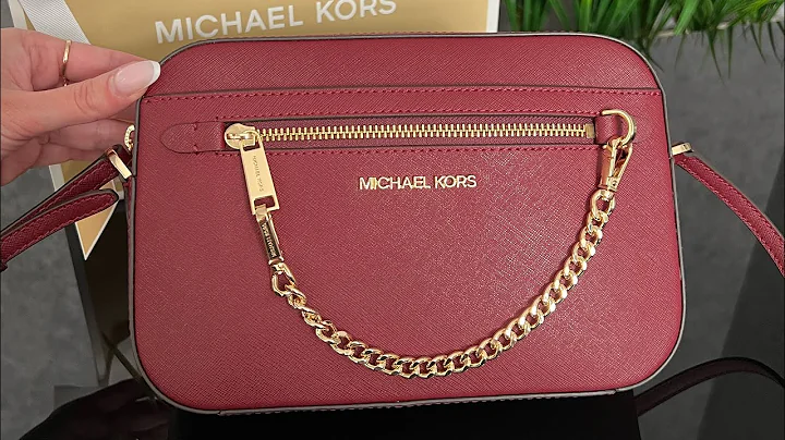 Распаковка сумки MICHAEL KORS Jet Set Large  Saffiano Leather Crossbody Bag (dark cherry)