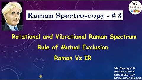 Raman Spectroscopy- 3 | Rotational- Vibrational Raman Spectra | Rule of mutual exclusion