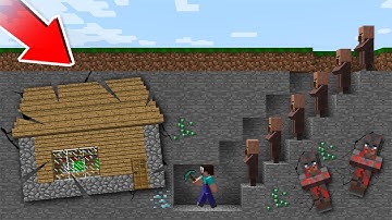 NOOB with VILLAGERS FOUND an UNDERGROUND VILLAGE! in Minecraft : NOOB vs PRO