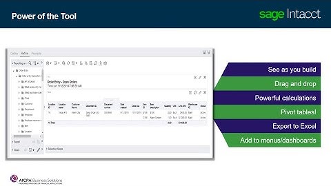 Sage Intacct Interactive Custom Report Writer Demo