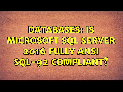 فيديو: هل SQL Server ANSI متوافق؟