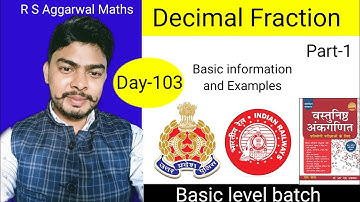 Decimal fraction। R S Aggarwal Maths।R S Aggarwal Math solution in hindi। Basic info। Deepaksir